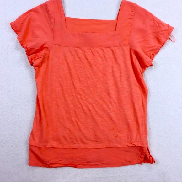 Vince Camuto coral square neck flutter sleeve shirt - Picture 4 of 5
